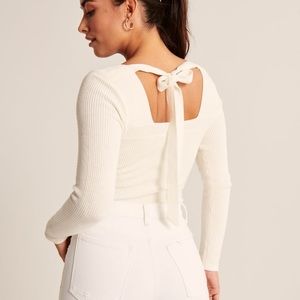 Abercrombie & Fitch Tie Back Square Neck Line Sweater Bodysuit